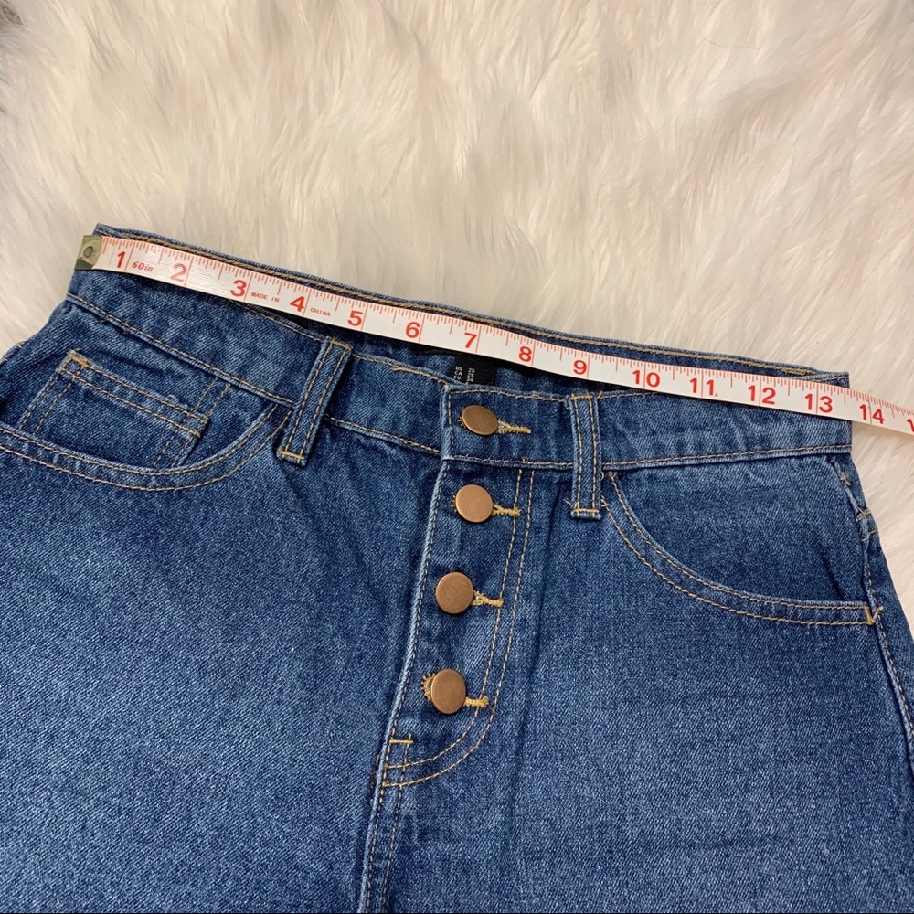 Forever 21 High Waisted Button Front Denim Shorts - Picture 2 of 14